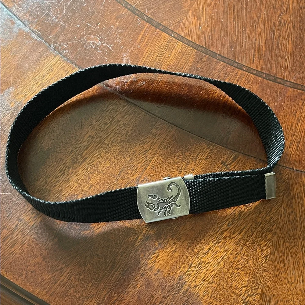 Kids Black Belt with Scorpion Silver Buckle